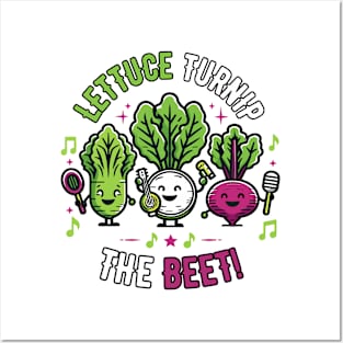 Lettuce Turnip The Beet | Cute Kawaii vegetable pun for Music Lovers Posters and Art